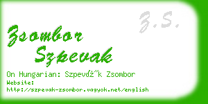 zsombor szpevak business card